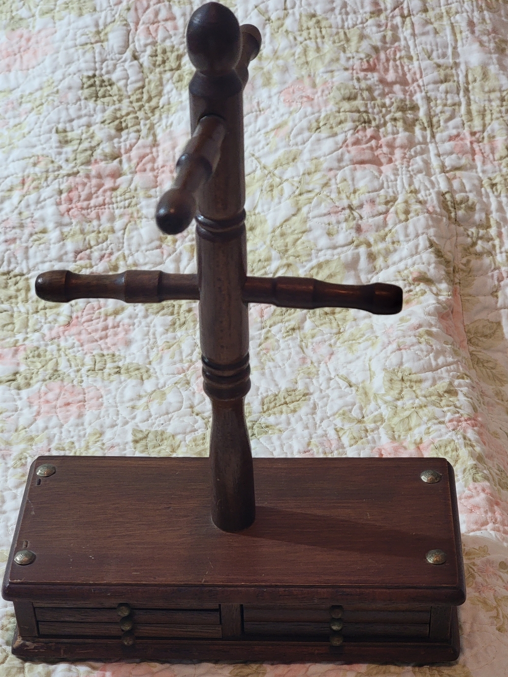 Wood Jewelry Stand with Drawer Base - Dark Brown